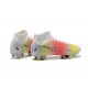 Nike Superfly 8 Elite FG White Pink Yellow Black High Men Football Boots