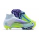 Nike Superfly 8 Elite FG White Purple Green High Men Football Boots