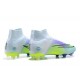 Nike Superfly 8 Elite FG White Purple Green High Men Football Boots