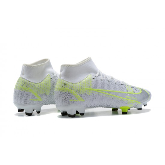 Nike Superfly 8 Elite FG White Yellow Black High Men Football Boots