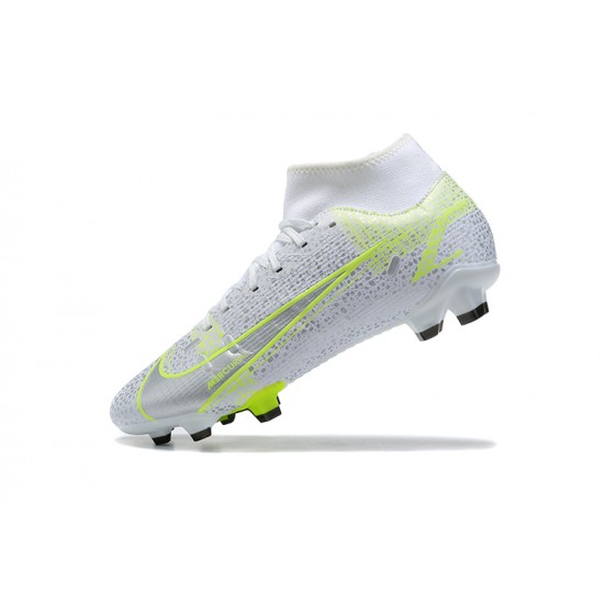 Nike Superfly 8 Elite FG White Yellow Black High Men Football Boots