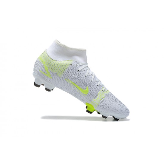 Nike Superfly 8 Elite FG White Yellow Black High Men Football Boots