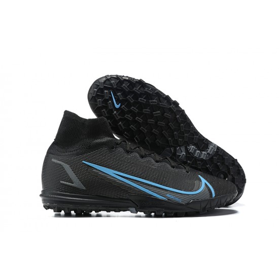 Nike Superfly 8 Elite TF High Black Blue Men Football Boots