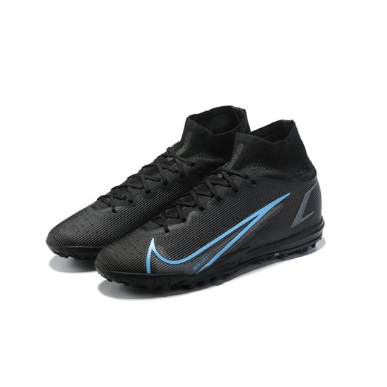 Nike Superfly 8 Elite TF High Black Blue Men Football Boots