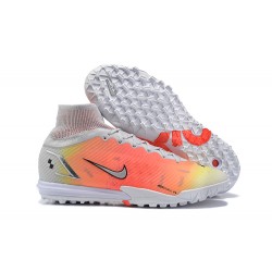 Nike Superfly 8 Elite TF High White Orange Men Football Boots