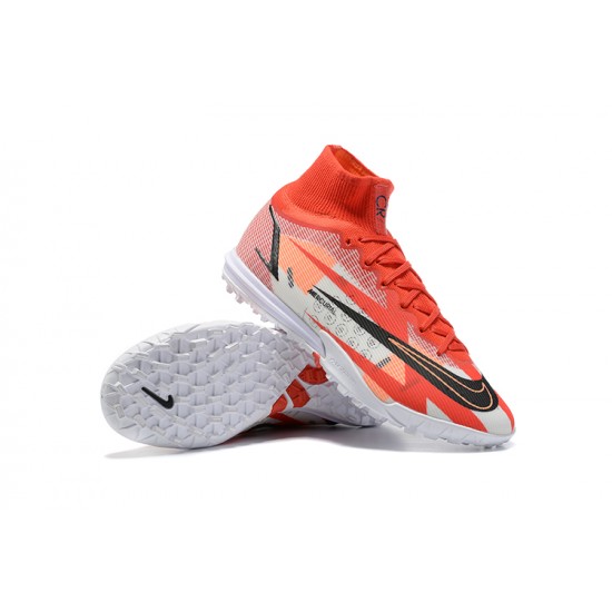 Nike Superfly 8 Elite TF High White Red Orange Men Football Boots