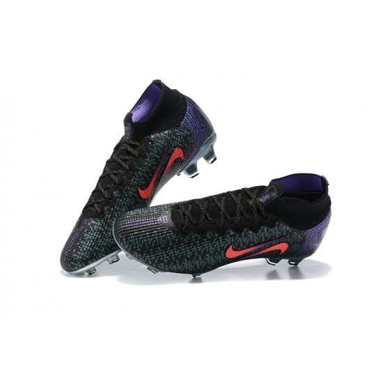 Nike Superfly VII 7 Elite SE FG Black Orange Purple High Men Football Boots