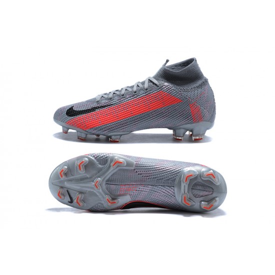 Nike Superfly VII 7 Elite SE FG Black Orange Silver High Men Football Boots