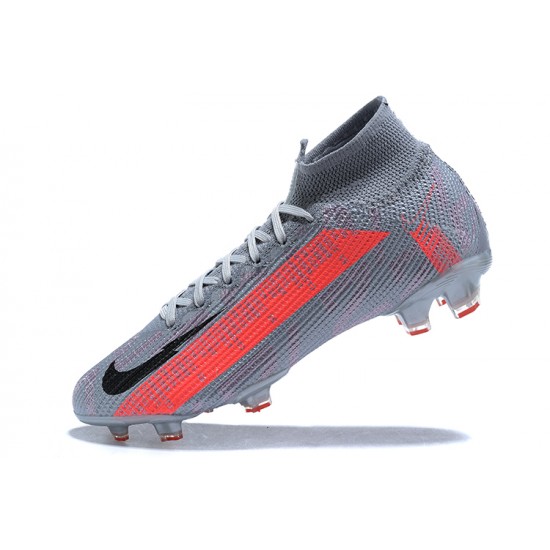 Nike Superfly VII 7 Elite SE FG Black Orange Silver High Men Football Boots