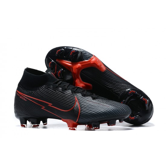 Nike Superfly VII 7 Elite SE FG Black Red High Men Football Boots