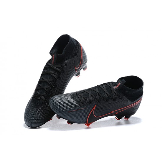 Nike Superfly VII 7 Elite SE FG Black Red High Men Football Boots