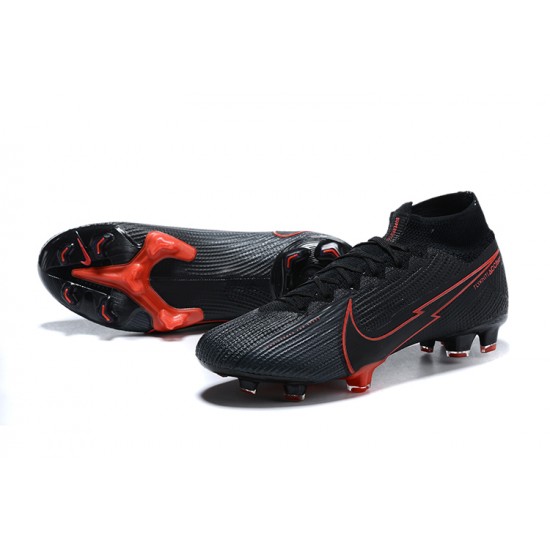 Nike Superfly VII 7 Elite SE FG Black Red High Men Football Boots