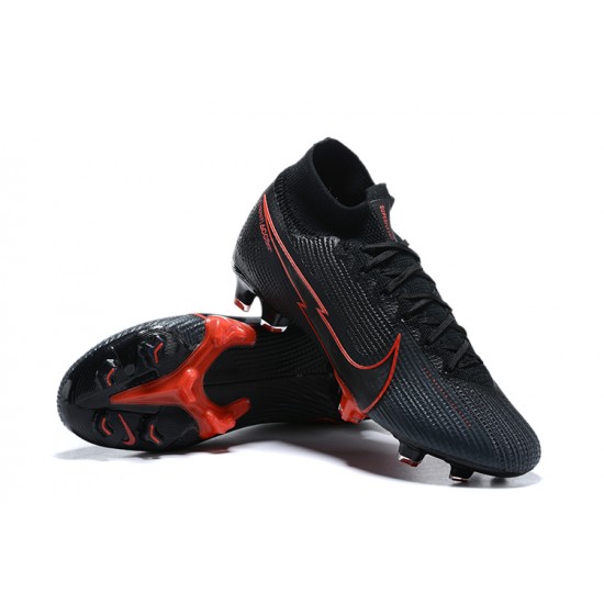 Nike Superfly VII 7 Elite SE FG Black Red High Men Football Boots