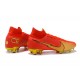 Nike Superfly VII 7 Elite SE FG Gold Red Black High Men Football Boots