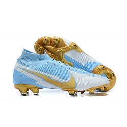 Nike Superfly VII 7 Elite SE FG Light/Blue Gold White High Men Football Boots