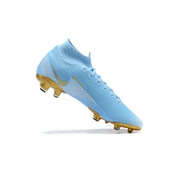 Nike Superfly VII 7 Elite SE FG Light/Blue Gold White High Men Football Boots