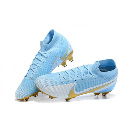 Nike Superfly VII 7 Elite SE FG Light/Blue Gold White High Men Football Boots