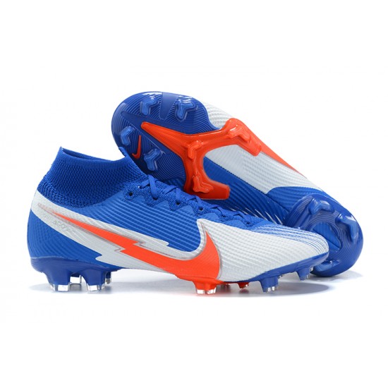 Nike Superfly VII 7 Elite SE FG Light/Blue Orange White High Men Football Boots