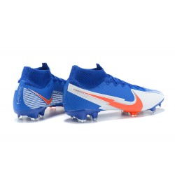 Nike Superfly VII 7 Elite SE FG Light/Blue Orange White High Men Football Boots