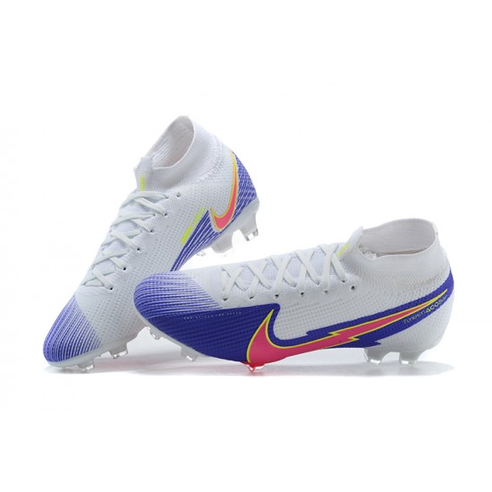 Nike Superfly VII 7 Elite SE FG Light/Blue Yellow Pink High Men Football Boots