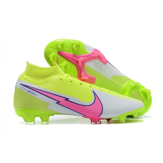 Nike Superfly VII 7 Elite SE FG Light/Green Pink White High Men Football Boots