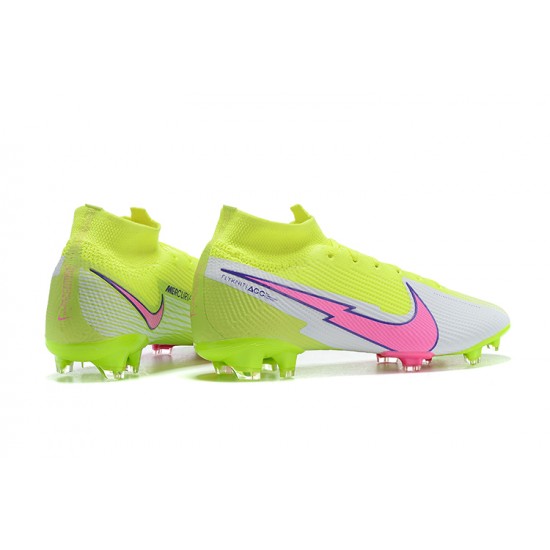 Nike Superfly VII 7 Elite SE FG Light/Green Pink White High Men Football Boots