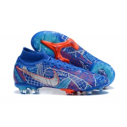 Nike Superfly VII 7 Elite SE FG Orange White Light/Blue High Men Football Boots