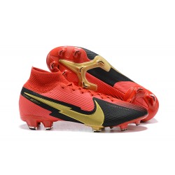 Nike Superfly VII 7 Elite SE FG Red Black Gold High Men Football Boots