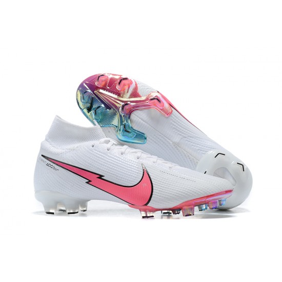 Nike Superfly VII 7 Elite SE FG White LightPink Light/Blue High Men Football Boots