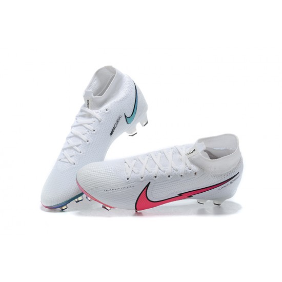 Nike Superfly VII 7 Elite SE FG White LightPink Light/Blue High Men Football Boots