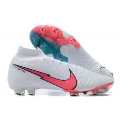 Nike Superfly VII 7 Elite SE FG White Pink Blue High Men Football Boots