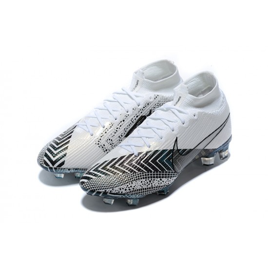 Nike Superfly VII 7 Elite SE FG White Silver Blue High Men Football Boots