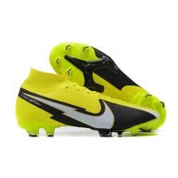 Nike Superfly VII 7 Elite SE FG Yellow Black White High Men Football Boots