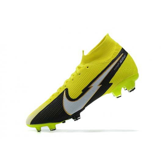 Nike Superfly VII 7 Elite SE FG Yellow Black White High Men Football Boots