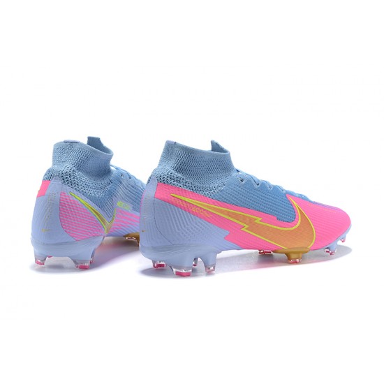 Nike Superfly VII 7 Elite SE FG Yellow Pink Blue High Men Football Boots