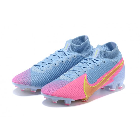 Nike Superfly VII 7 Elite SE FG Yellow Pink Blue High Men Football Boots