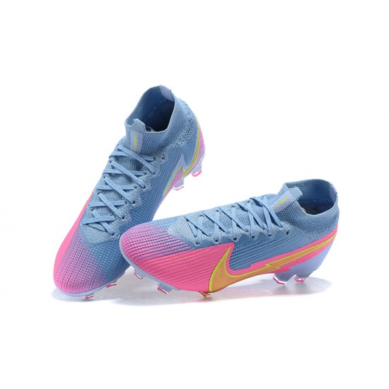 Nike Superfly VII 7 Elite SE FG Yellow Pink Blue High Men Football Boots