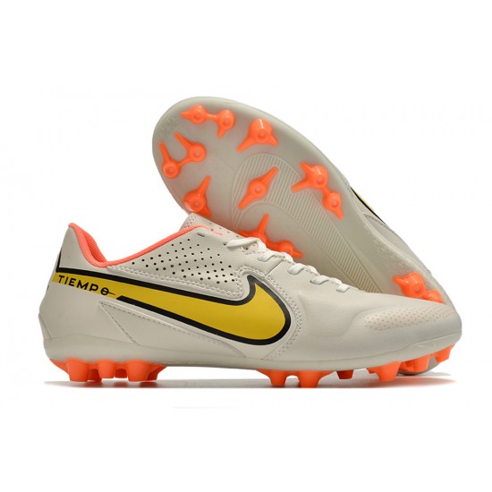 Nike Legend 9 Academy AG Low White Orange Men Football Boots