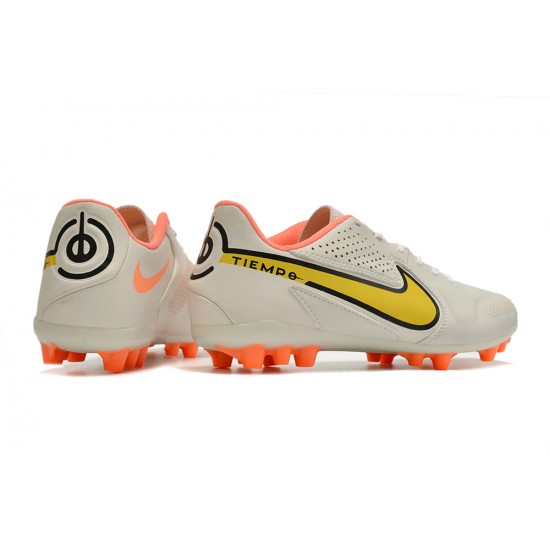 Nike Legend 9 Academy AG Low White Orange Men Football Boots