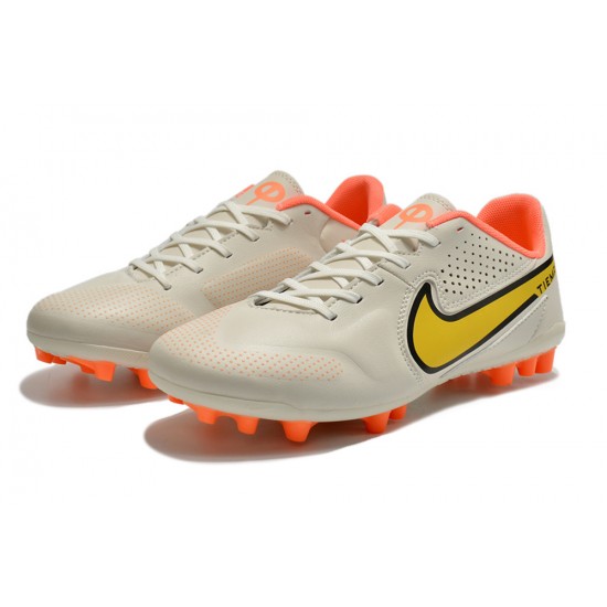 Nike Legend 9 Academy AG Low White Orange Men Football Boots