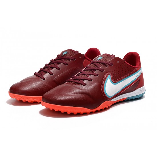 Nike React Tiempo Legend 9 Pro TF Low Red Turqoise Men Football Boots