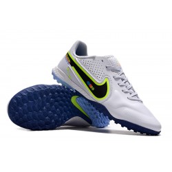 Nike React Tiempo Legend 9 Pro TF Low White Blue Men Football Boots