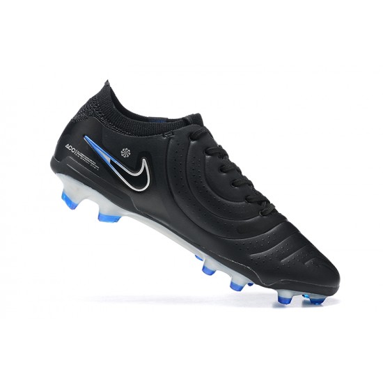 Nike Tiempo Legend 10 Elite FG Black Blue Men Football Boots