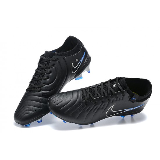 Nike Tiempo Legend 10 Elite FG Black Blue Men Football Boots