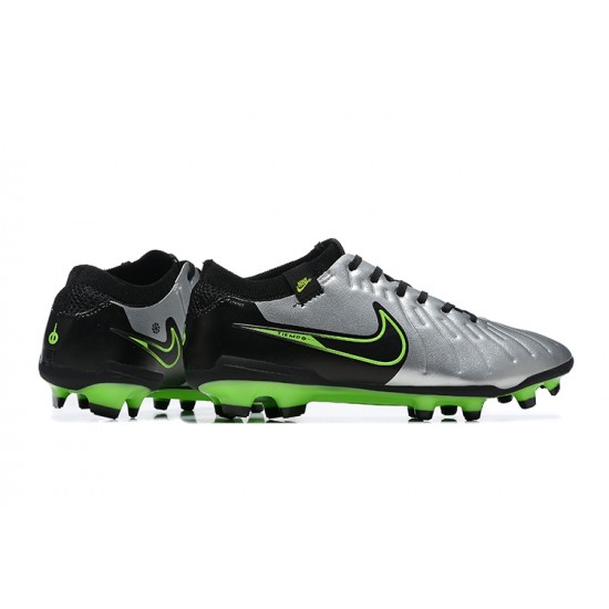 Nike Tiempo Legend 10 Elite FG Black Silver Green Men Football Boots