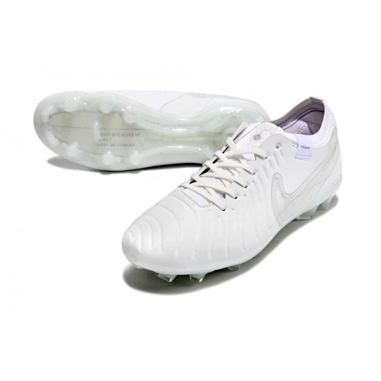 Nike Tiempo Legend 10 Elite FG Low White Men Football Boots