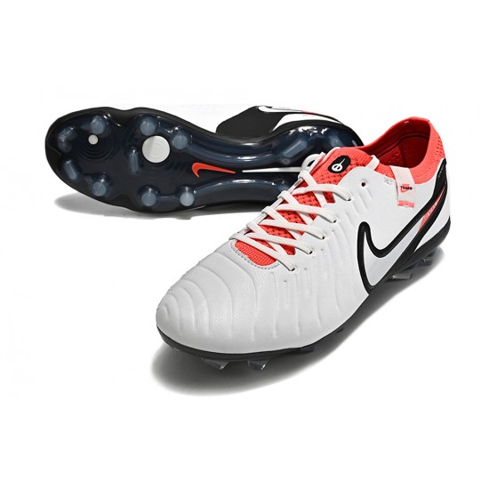 Nike Tiempo Legend 10 Elite FG Low White Red Blue Men Football Boots