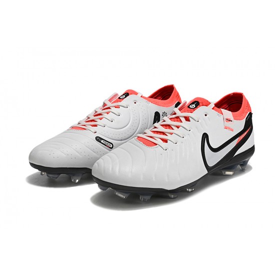 Nike Tiempo Legend 10 Elite FG Low White Red Blue Men Football Boots