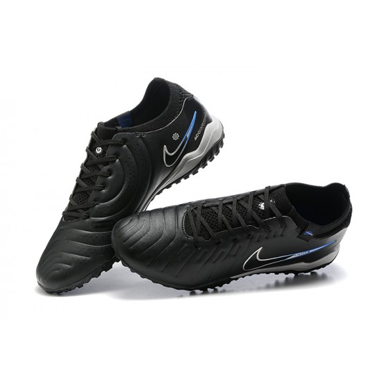 Nike Tiempo Legend 10 Elite TF Black Blue Men Low Football Boots