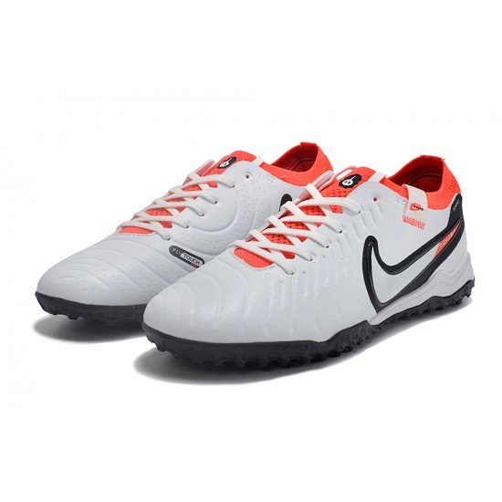 Nike Tiempo Legend 10 Elite TF Low White Red Black Men Football Boots